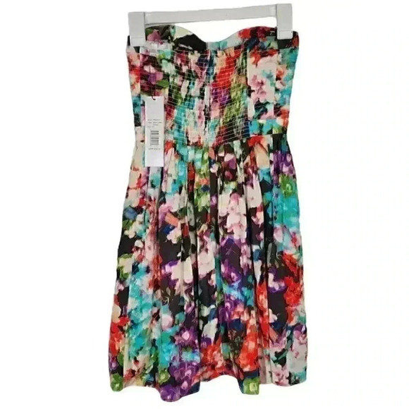 Parker Lily Secret Garden Women's 100% Silk Strapless Dress - Picture 3 of 13